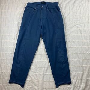 STUSSY Cropped Pants Women' Size Small 28x28 Straight Leg 100% Cotton Blue